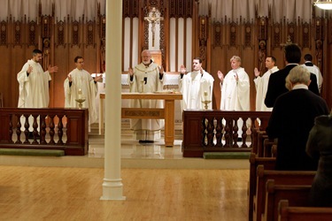Mass and inaugural broadcast of WQM 1060 AM, Nov. 1 at the Cathedralof the Holy Cross. Pilot photo by Gregory L. Tracy Mass and inaugural broadcast of WQM 1060 AM, Nov. 1 at the Cathedralof the Holy Cross. Pilot photo by Gregory L. Tracy