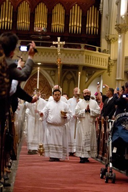 Mass with orchestra and choir of "The Suffering of the Innocents" and Boston members of the Neocatechumenal Way, May 5, 2012 at the Cathedral of the Holy Cross. Photo by Gregory L. Tracy Mass with orchestra and choir of "The Suffering of the Innocents" and Boston members of the Neocatechumenal Way, May 5, 2012 at the Cathedral of the Holy Cross. Photo by Gregory L. Tracy