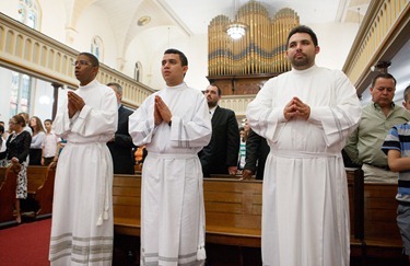 Cardinal Sean P. O'Malley institues lectors and acolytes of Redemptoris Mater Seminary June 9, 2012 at Our Lady of the Assumption Church in East Boston. Photo by Gregory L. Tracy Cardinal Sean P. O'Malley institues lectors and acolytes of Redemptoris Mater Seminary June 9, 2012 at Our Lady of the Assumption Church in East Boston. Photo by Gregory L. Tracy