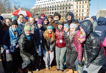 Cardinal O’Malley joins participants in the Archdiocese of Boston’s Pilgrimage for Life at the annual March for Life in Washington, D.C. Jan. 22, 2014.  (Pilot photo by Gregory L. Tracy)