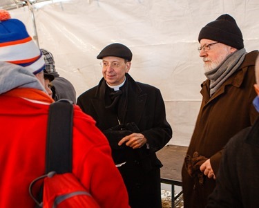 Cardinal O’Malley gathers with other pro-life leaders at the rally on the National Mall in Washington, D.C. before the start of the March for Life Jan. 22, 2014.  (Pilot photo by Gregory L. Tracy)