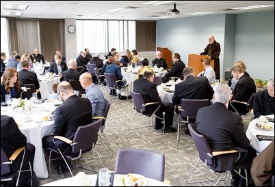 Luncheon for newly ordained priests and their families at the Archdiocese of Boston Pastoral Center May 24, 2017. Pilot photo/ Gregory L. Tracy 