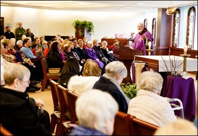 Cardinal Sean P. O'Malley celebrates Mass of Ash Wednesday at the Archdiocese of Boston’s Pastoral Center, Feb. 14, 2018. Pilot photo/ Gregory L. Tracy