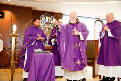 Cardinal Sean P. O'Malley celebrates Mass of Ash Wednesday at the Archdiocese of Boston’s Pastoral Center, Feb. 14, 2018. Pilot photo/ Gregory L. Tracy