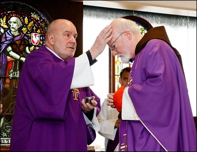 Cardinal Sean P. O'Malley celebrates Mass of Ash Wednesday at the Archdiocese of Boston’s Pastoral Center, Feb. 14, 2018. Pilot photo/ Gregory L. Tracy