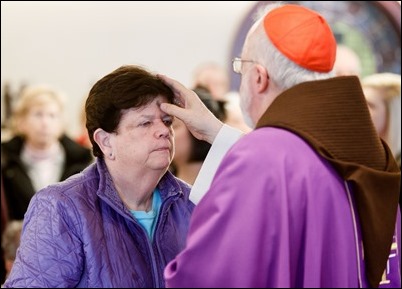 Cardinal Sean P. O'Malley celebrates Mass of Ash Wednesday at the Archdiocese of Boston’s Pastoral Center, Feb. 14, 2018. Pilot photo/ Gregory L. Tracy